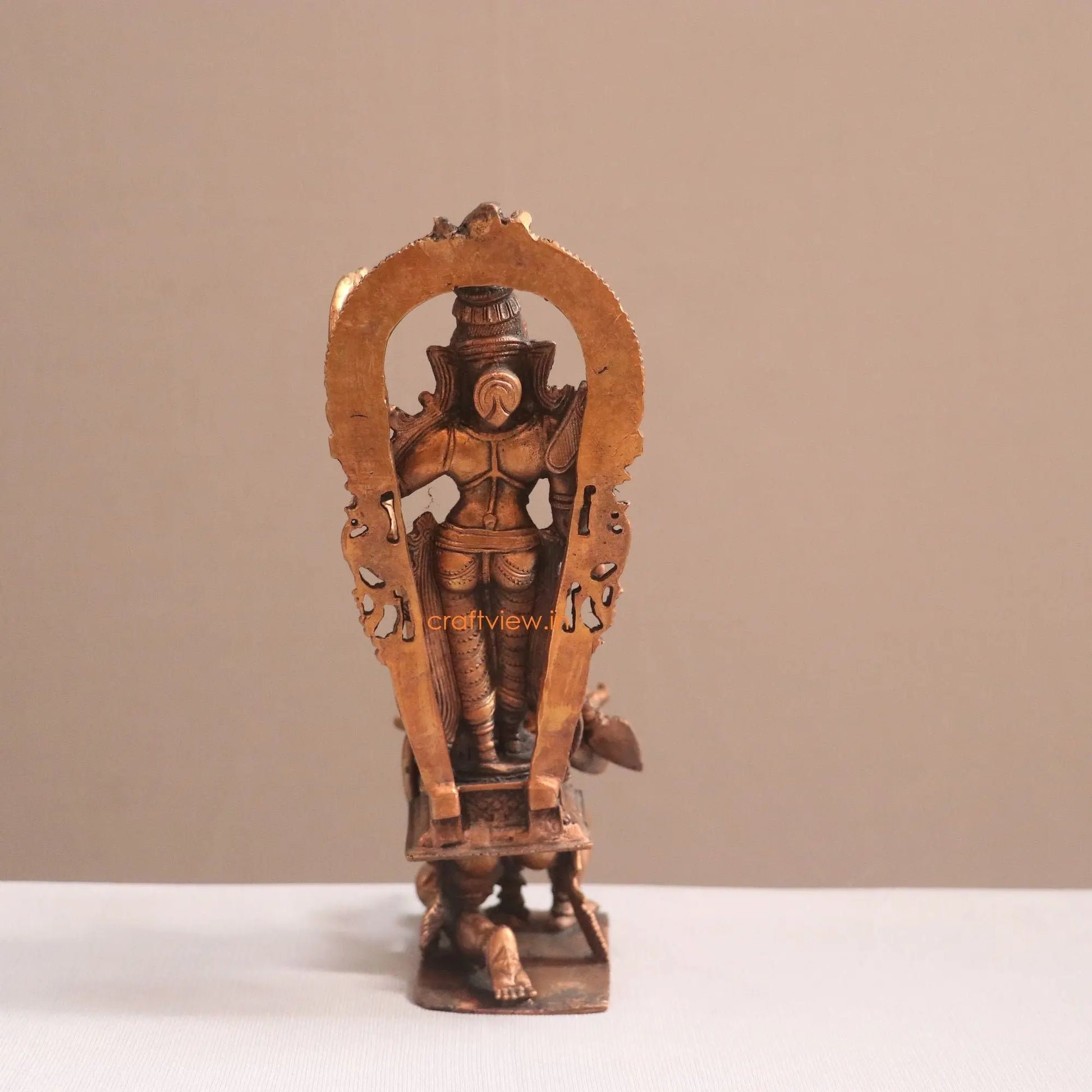 Pure Copper Lord Rama With Hanuman Idol | Fine Craft | 21 CM - Craftview