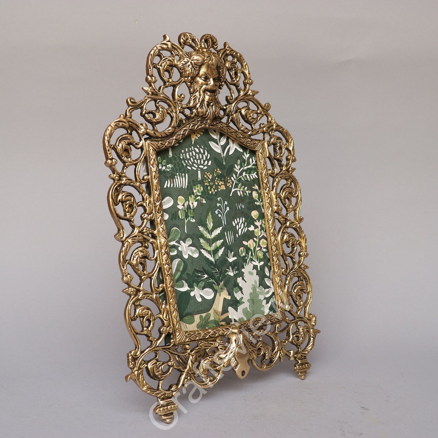 Vintage Brass Photo Frame Scroll Memories