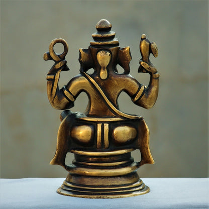 Brass Ganesh Statue 5"