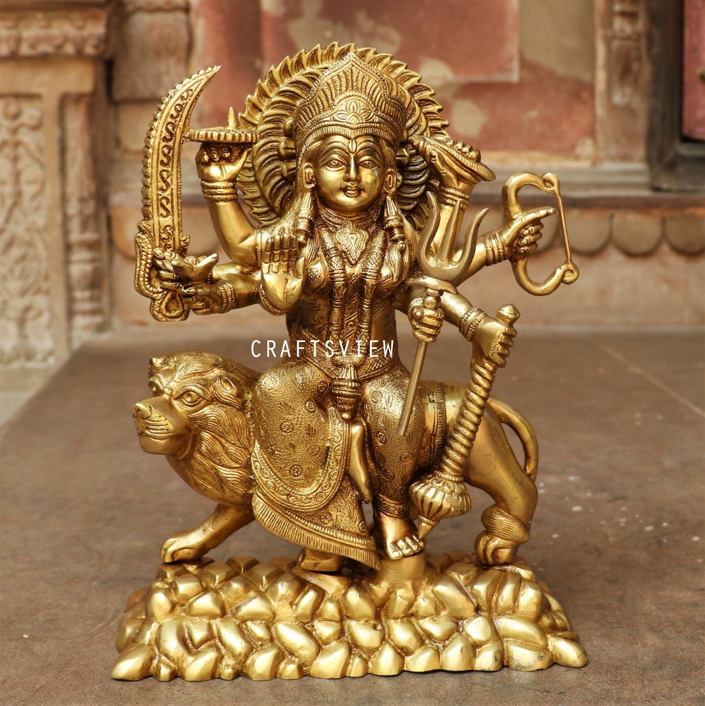 beautiful statue of Ma Sherawali Durga 12"