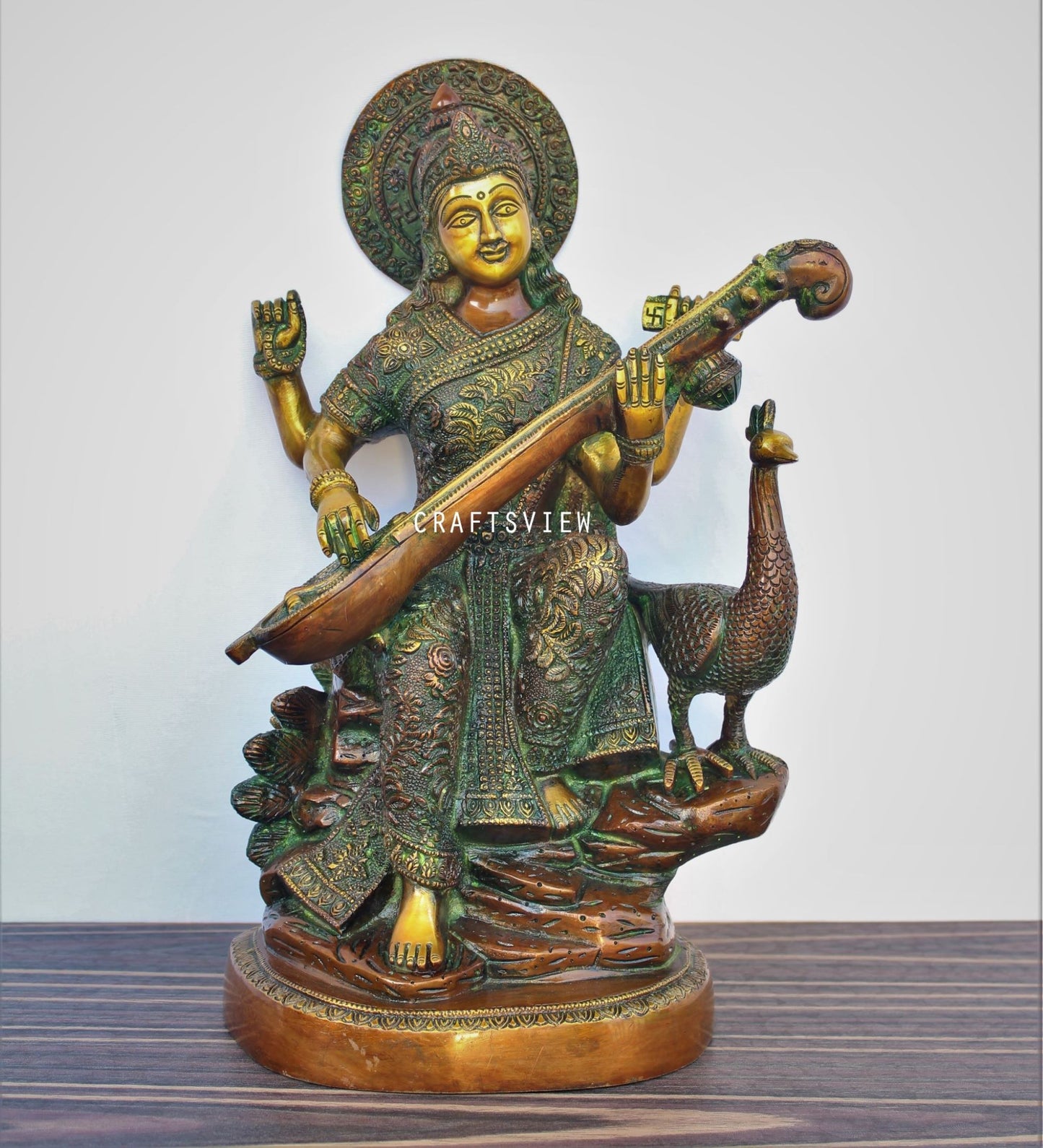 Brass Saraswati Chola Statue