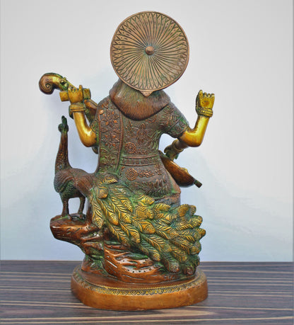 Brass Saraswati Chola Statue