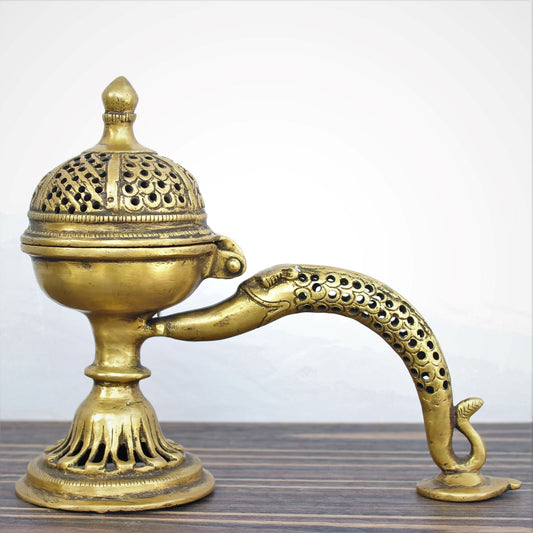 Brass Incense Burner With Diya.