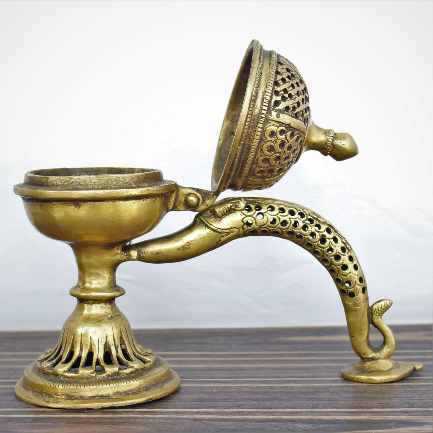 Brass Incense Burner With Diya.