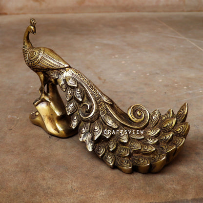 Brass Decor Peacock Figurine 7"