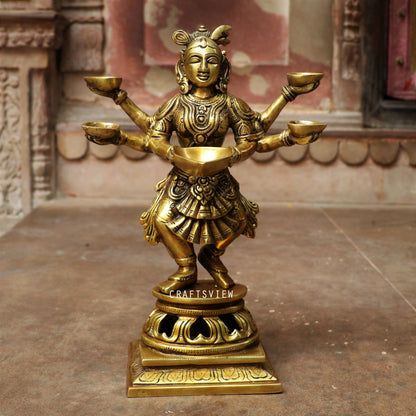 Brass Deeplakshmi Statues 13"