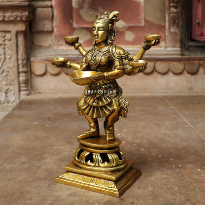 Brass Deeplakshmi Statues 13"