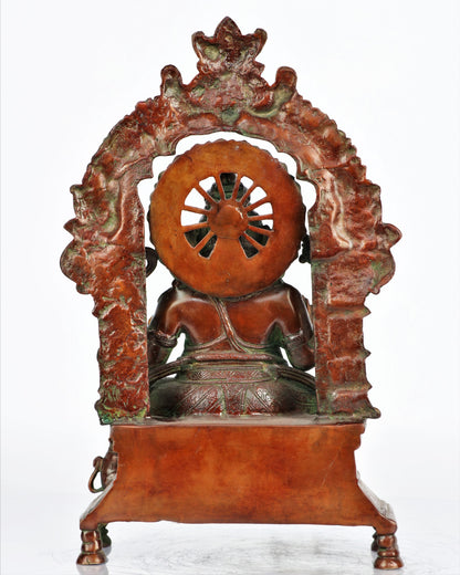 Brass Ganesh Statue Sitting On Singhansan