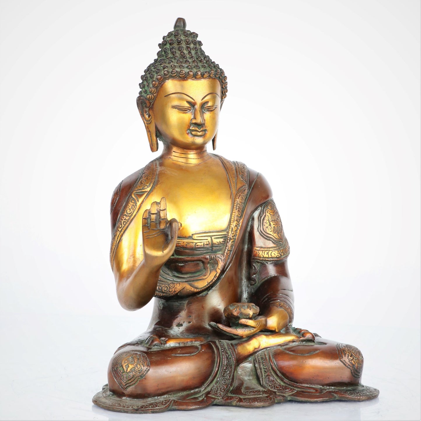 Brass Buddha Statue 13"