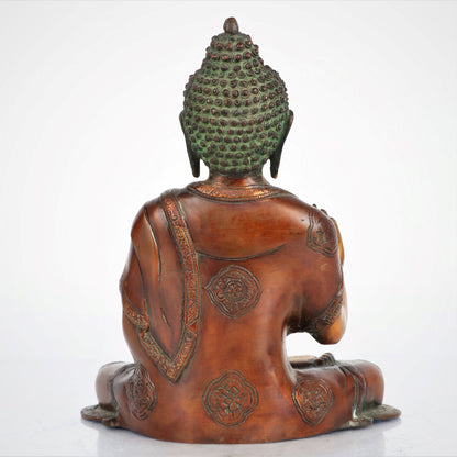 Brass Buddha Statue 13"