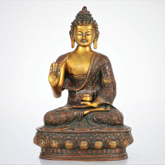 Brass Buddha Idol 13"