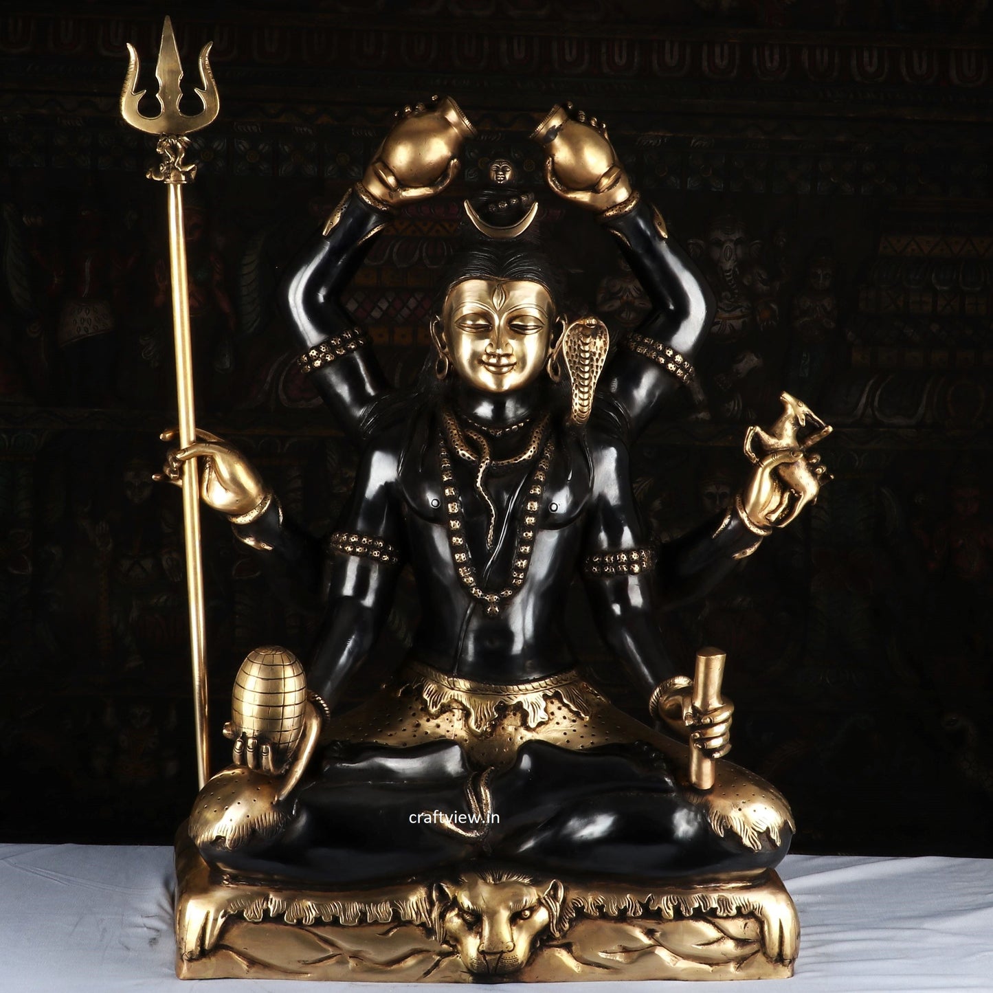 Lord Shiva Sculpture 6 Hand Super Fine Handwork 30"