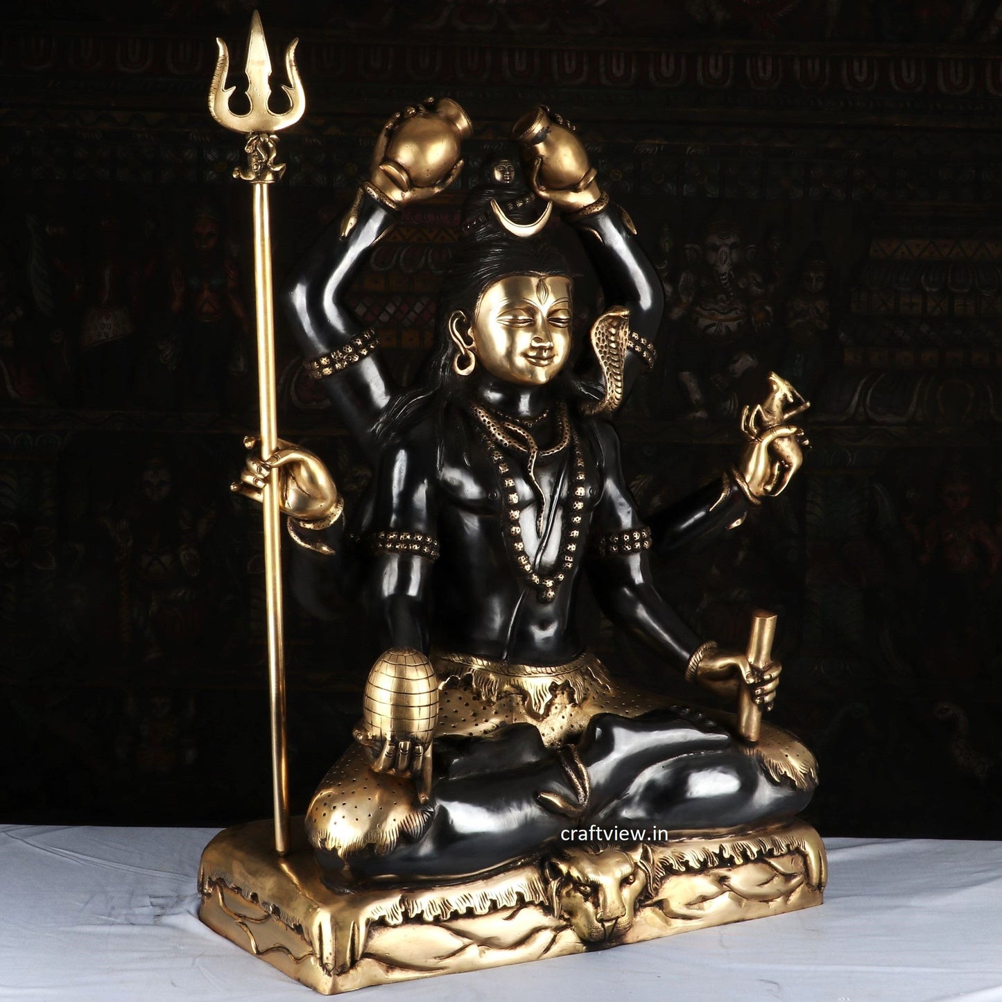 Lord Shiva Sculpture 6 Hand Super Fine Handwork 30"