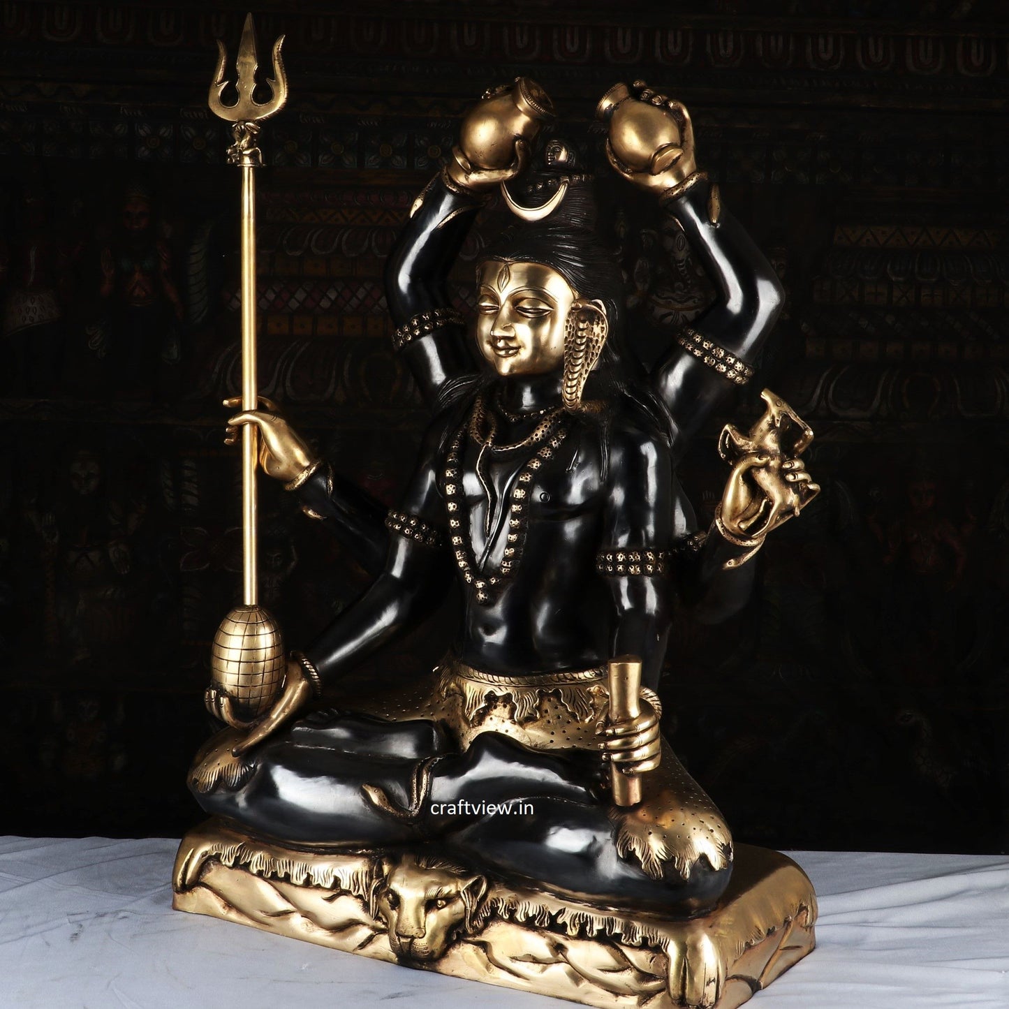 Lord Shiva Sculpture 6 Hand Super Fine Handwork 30"