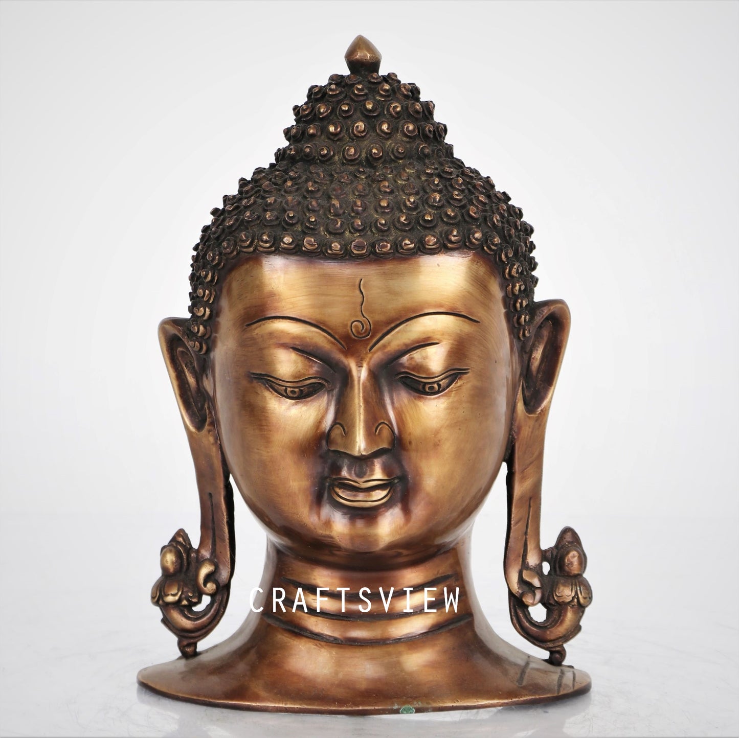 Brass Buddha Face Figurine