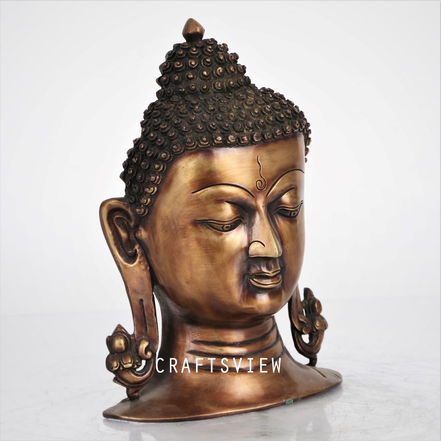 Brass Buddha Face Figurine