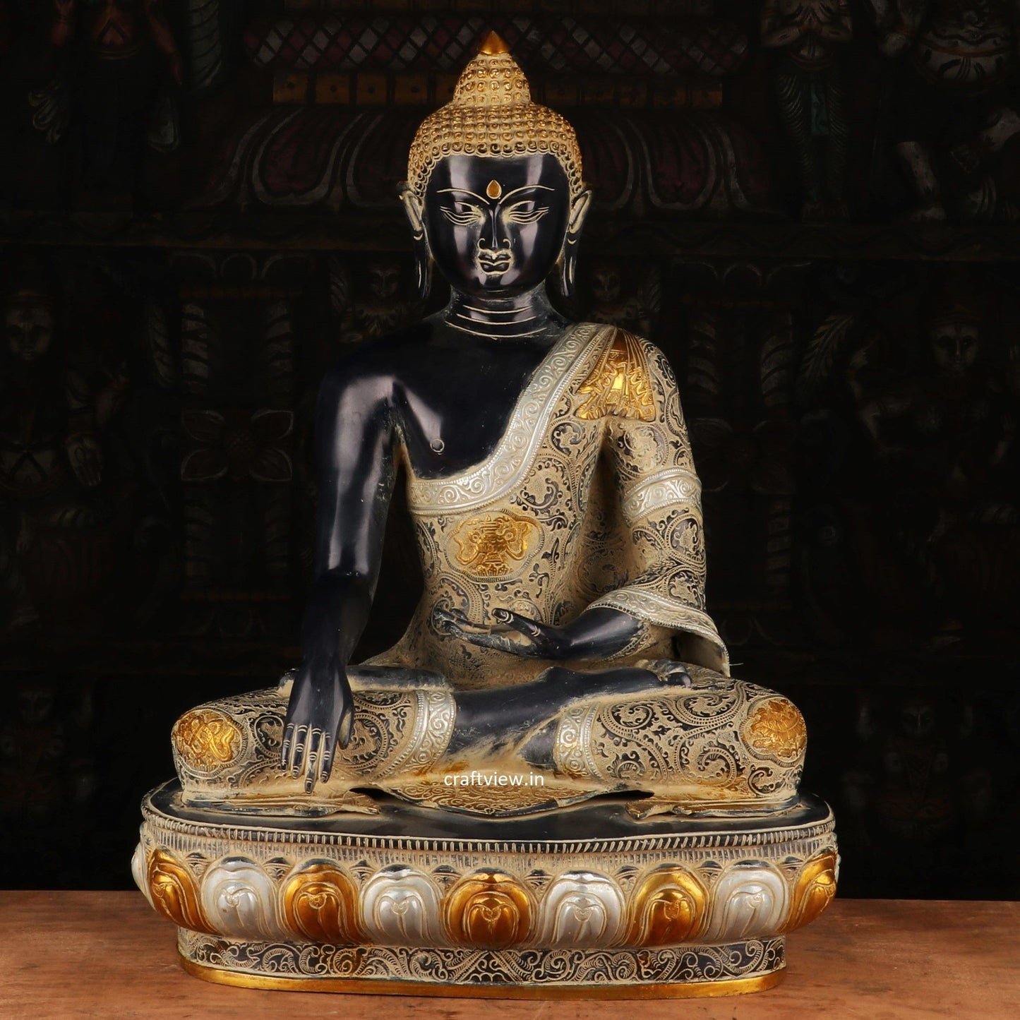 Lord Buddha Sculpture 22" Super fine Vintage Finished