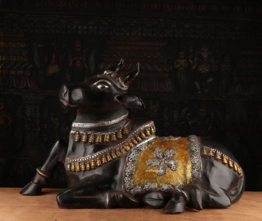 Waiting Meditation of Shiva Nandi Statue 21.5"