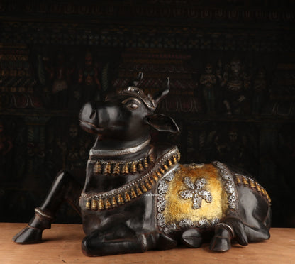 Waiting Meditation of Shiva Nandi Statue 21.5"