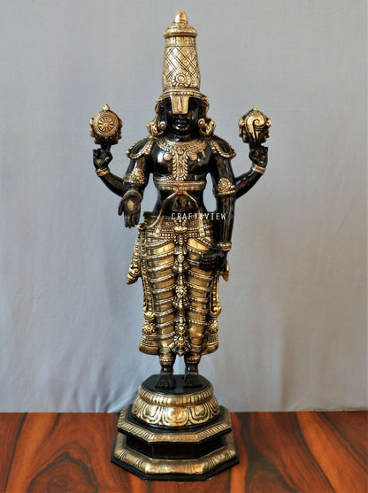 Brass Tirupati Balaji Venkateshwara Statue 33"