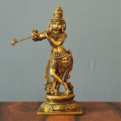 Brass Krishna Artistic Idol 10"