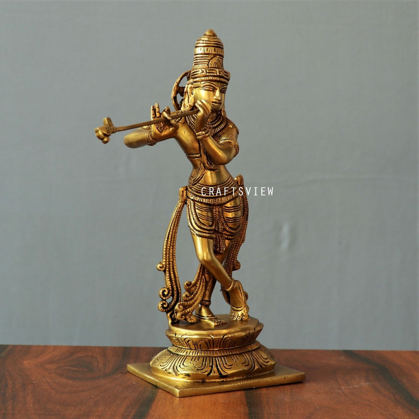 Brass Krishna Artistic Idol 10"