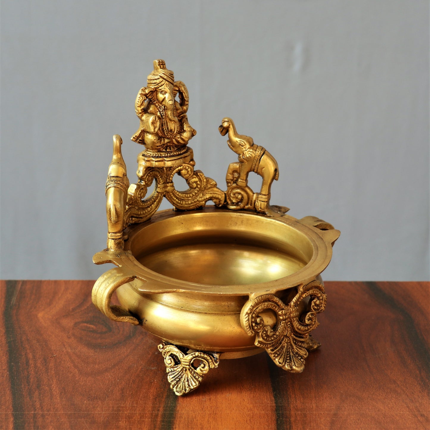 Brass Ganesh Urli Decor