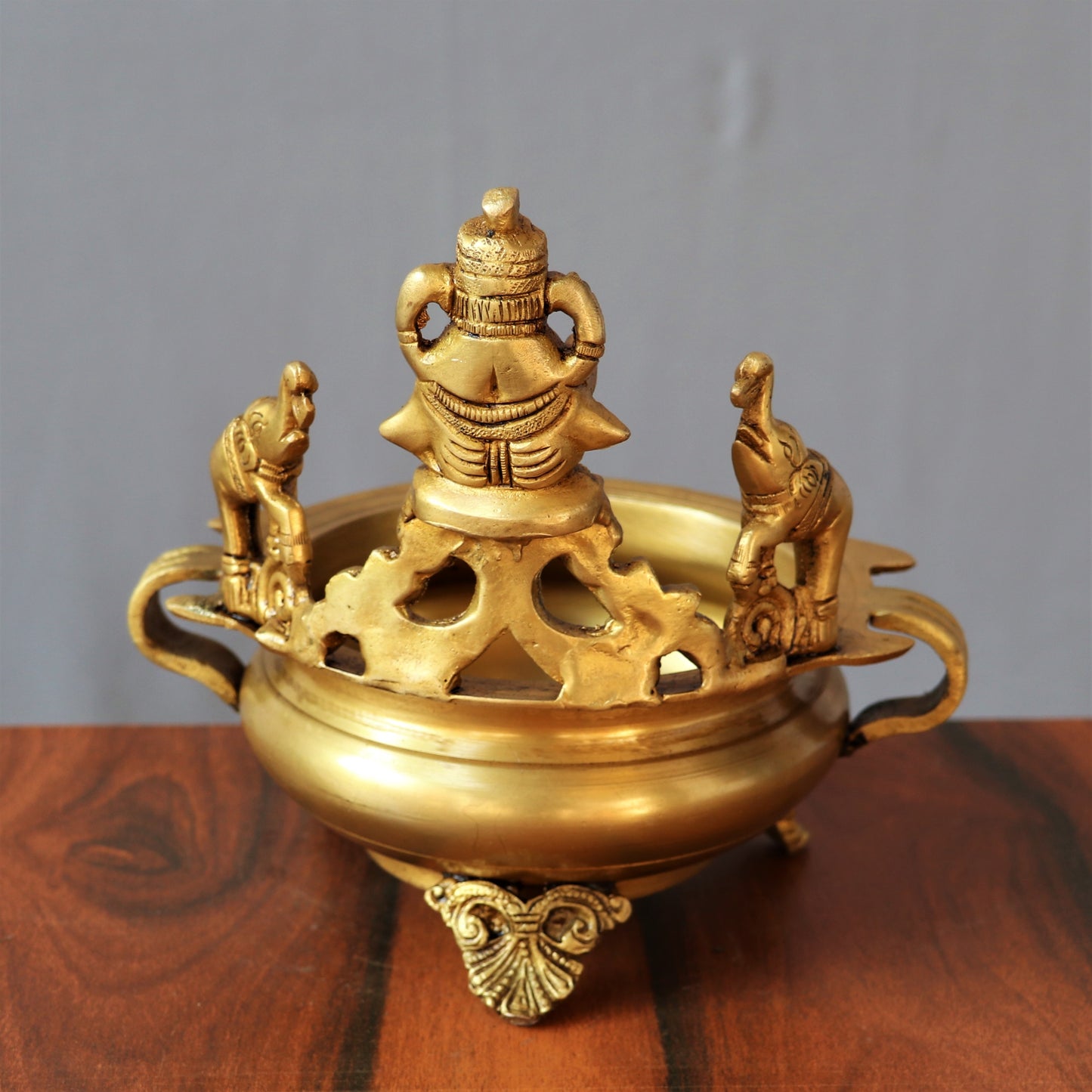 Brass Ganesh Urli Decor