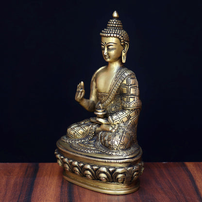 Brass Buddha Idol 10"