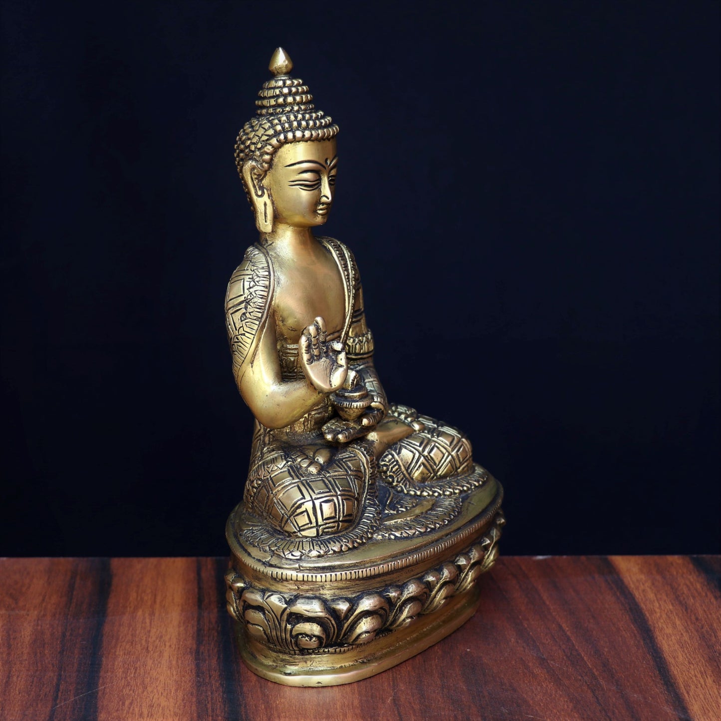 Brass Buddha Idol 10"