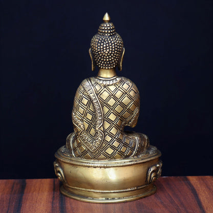 Brass Buddha Idol 10"