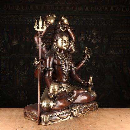 Brass Lord Shiva Sculpture 6 Hand Super Fine Handwork 30"