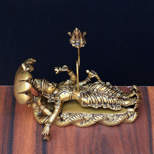 Brass Resting Vishnu With Bharma