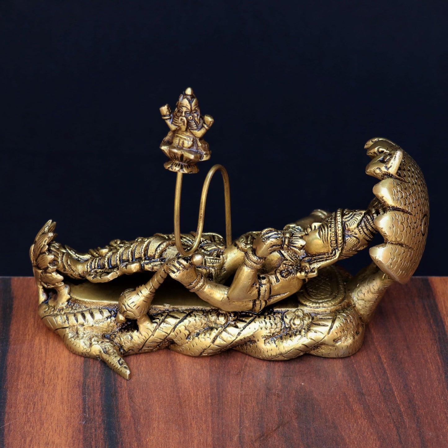 Brass Resting Vishnu With Bharma