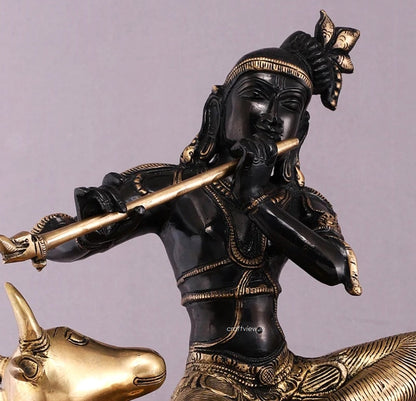 Brass Exquisite Lord Krishna Idol Superfine Crafted by Artist 21"