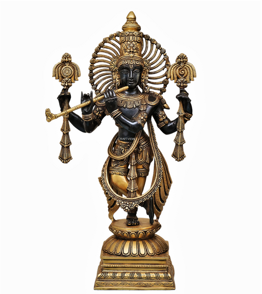 Brass Krishna Sculpture 24"