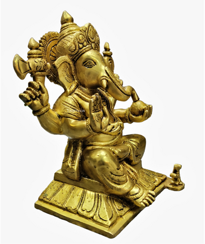 9" Brass Lord Ganesha Sculpture