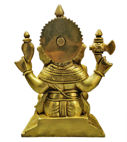 9" Brass Lord Ganesha Sculpture