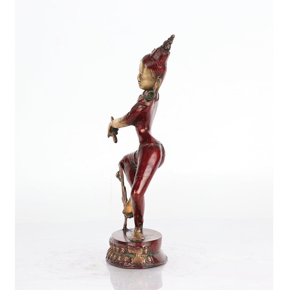 Brass Goddess Dancing Tara Décor Figurine 14"