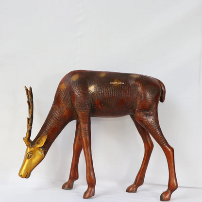 Brass Deer Animal Figurine 16"