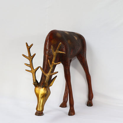 Brass Deer Animal Figurine 16"