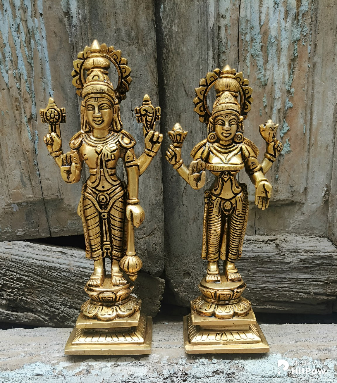 8" Lakshmi Vishnu Chola Statues.