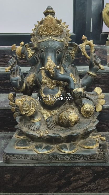 Lord Ganesha Brass Sculpture