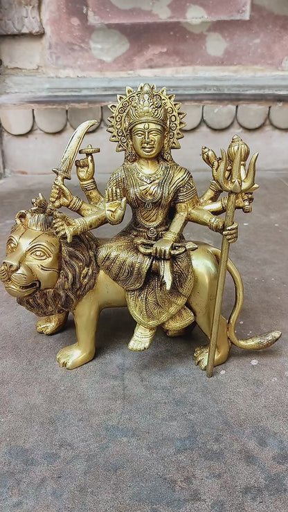 beautiful statue of Ma Sherawali Durga 10"