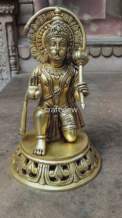 Brass Lord hanuman statue 11"