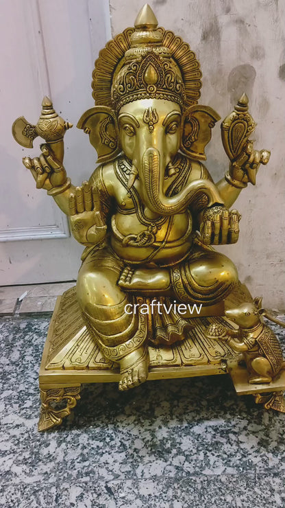 27" Brass Lord Ganesh Statue Big Size Superfine