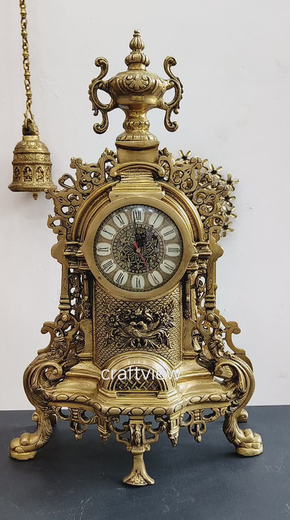 23" Unique Designer Tabletop Brass Clock Made in India