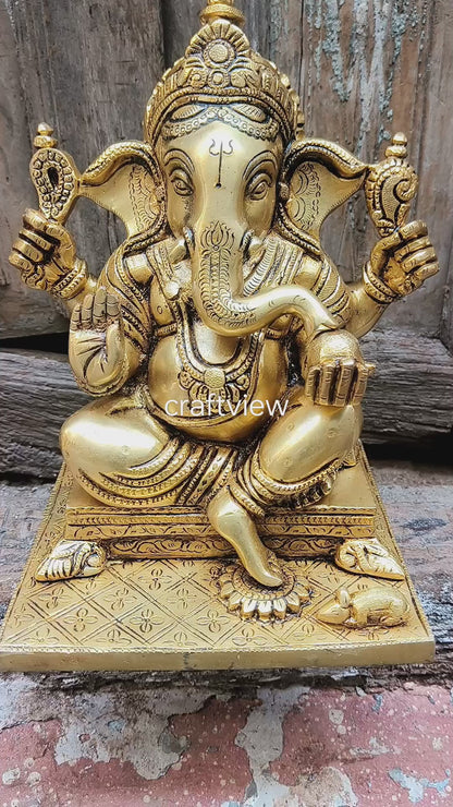 10" Brass Lord Ganesh Statue super fine