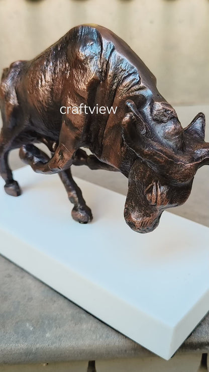 6.5"Metal Fighting Bull Animal Decorative Sculpture