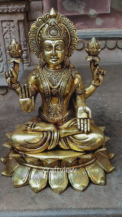 15" Brass Lakshmi Sculpture Super fine